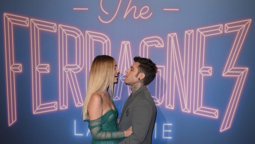 Chiara Ferragni e Fedez al lancio della serie The Ferragnez, dicembre 2021