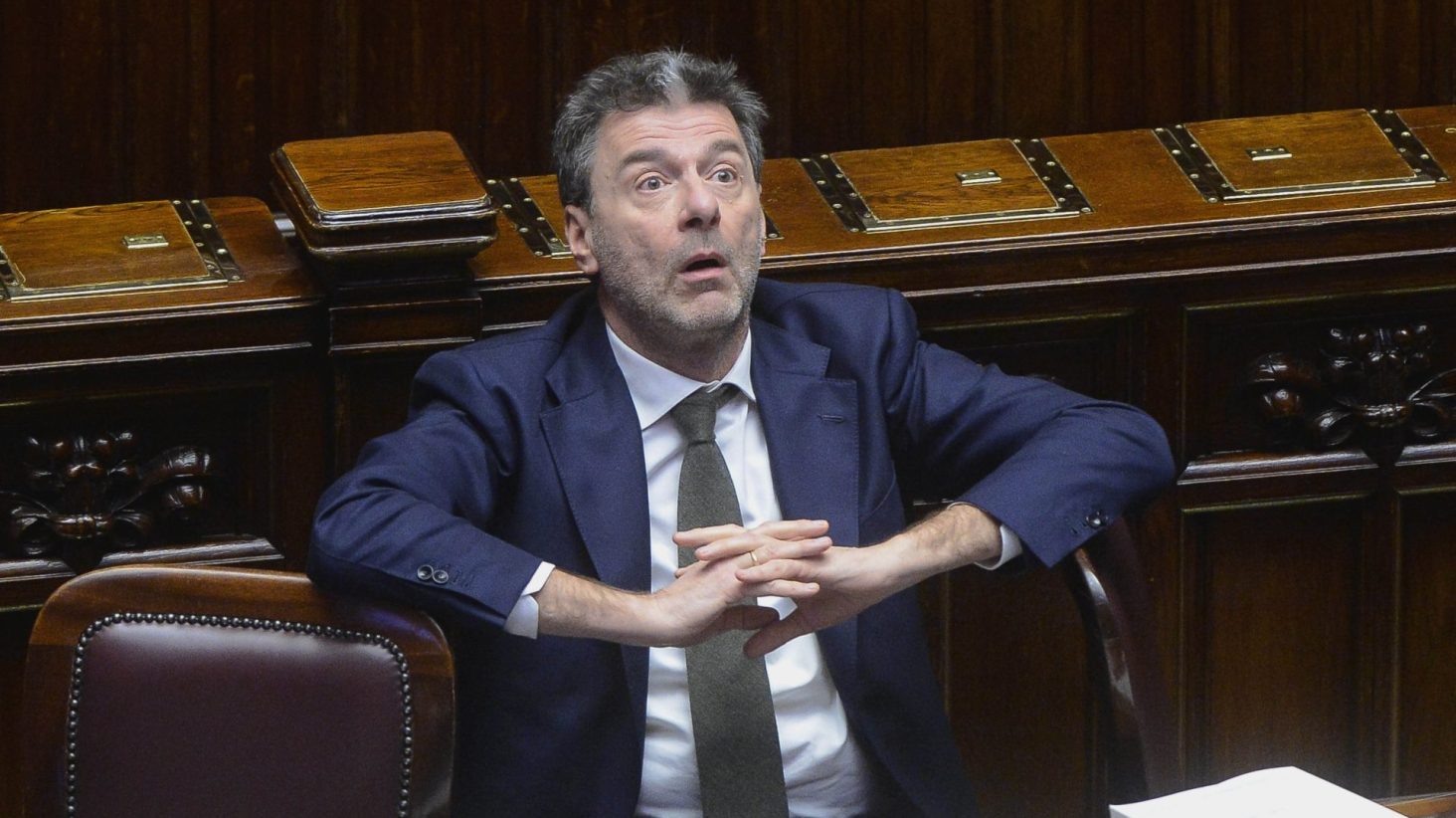 Il ministro dell'Economia e delle Finanze Giancarlo Giorgetti alla Camera