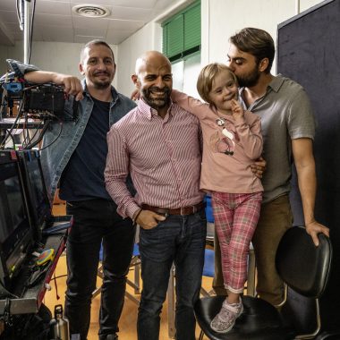 Alba e Luca Trapanese sul set del film Nata per te. Da ufficio stampa