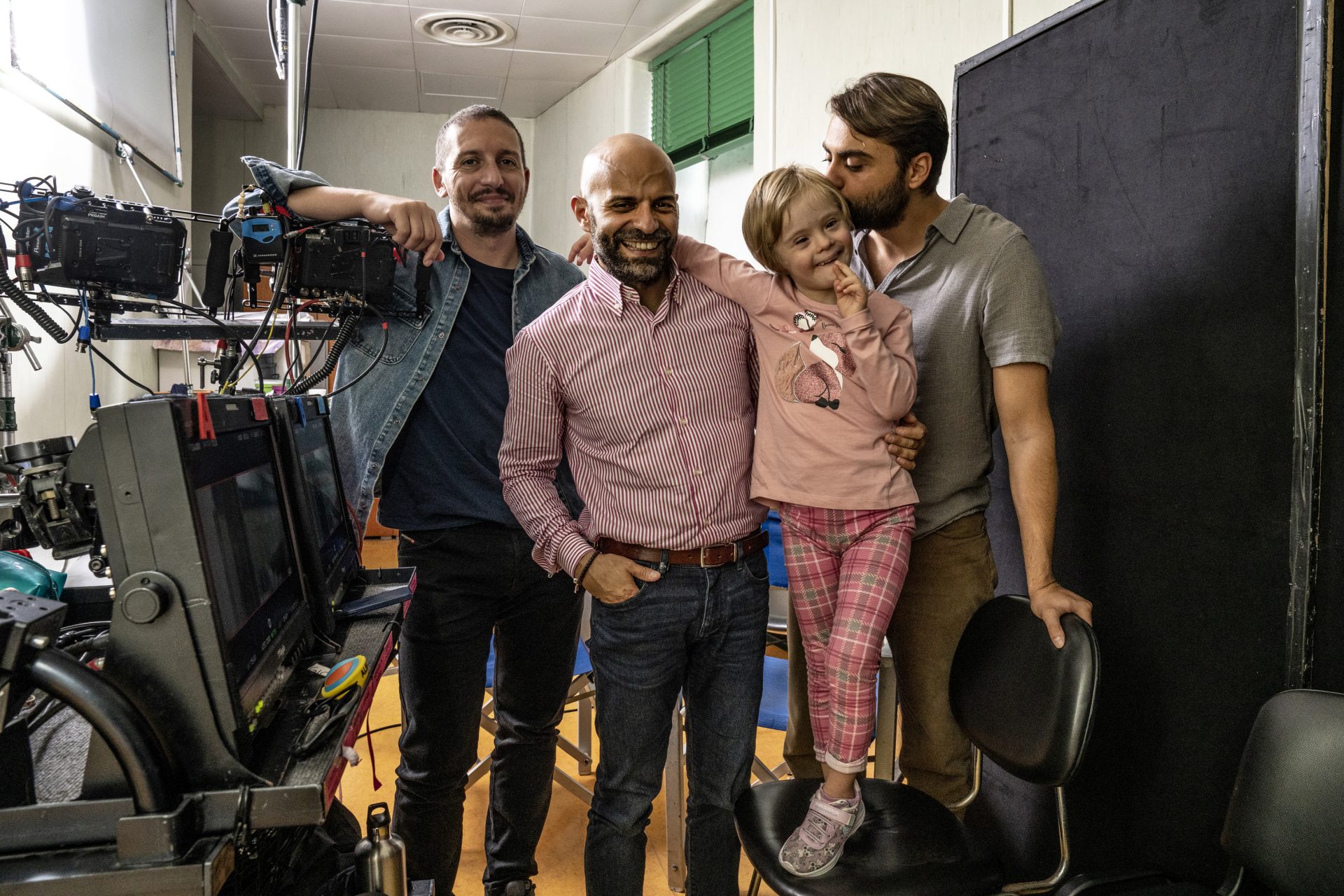 Alba e Luca Trapanese sul set del film Nata per te. Da ufficio stampa